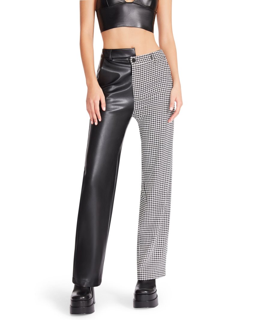 Pantalones Steve Madden Mackenzie Houndstooth Mujer Negras | ES UW10S6